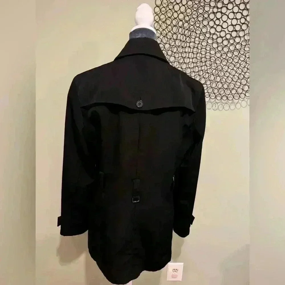 Fleet Street Black Lined Rain Coat - size Large